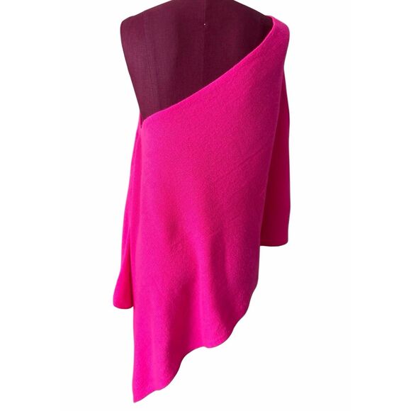 Claudia Nichole 100% Cashmere Hot Pink Topper Poncho One size - Picture 3 of 6